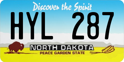 ND license plate HYL287