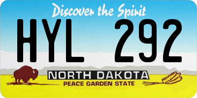 ND license plate HYL292
