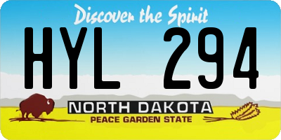ND license plate HYL294