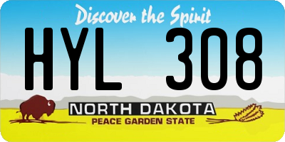 ND license plate HYL308