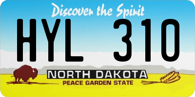 ND license plate HYL310