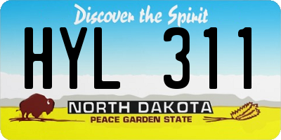 ND license plate HYL311