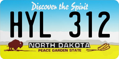 ND license plate HYL312