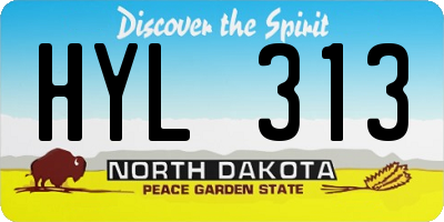 ND license plate HYL313