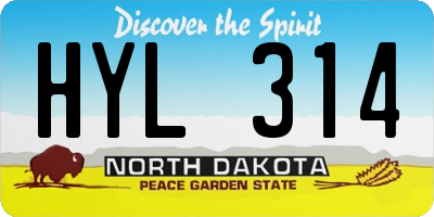 ND license plate HYL314