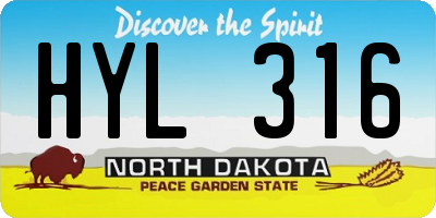 ND license plate HYL316