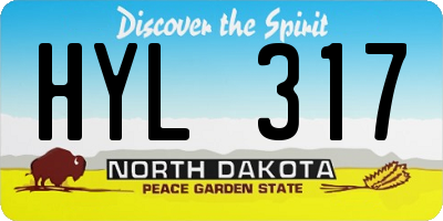 ND license plate HYL317