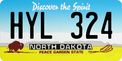 ND license plate HYL324