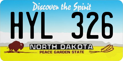 ND license plate HYL326