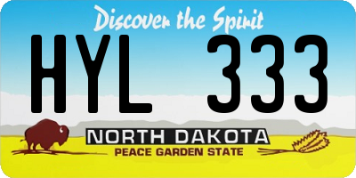 ND license plate HYL333