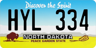 ND license plate HYL334