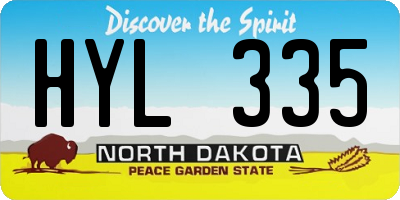 ND license plate HYL335