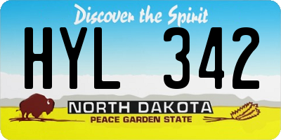 ND license plate HYL342