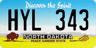 ND license plate HYL343