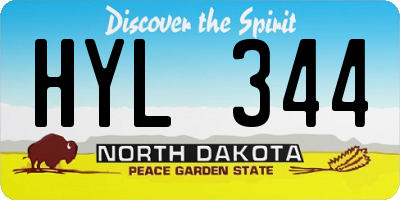 ND license plate HYL344