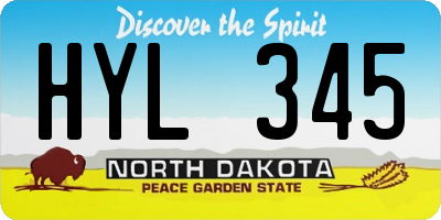 ND license plate HYL345