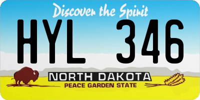ND license plate HYL346