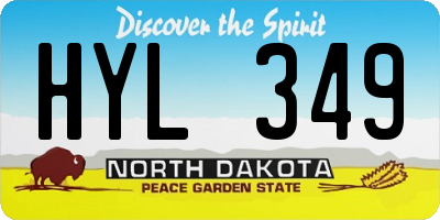 ND license plate HYL349
