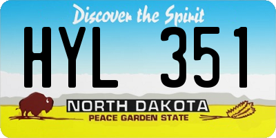 ND license plate HYL351