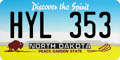 ND license plate HYL353