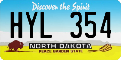 ND license plate HYL354