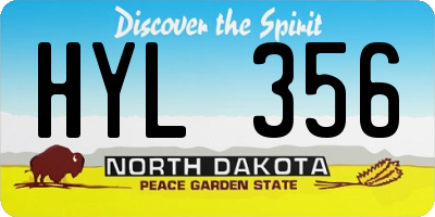 ND license plate HYL356