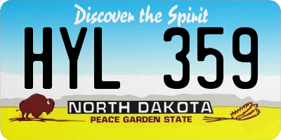 ND license plate HYL359