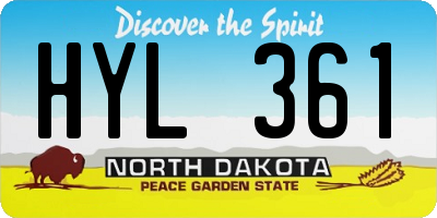 ND license plate HYL361