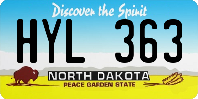 ND license plate HYL363