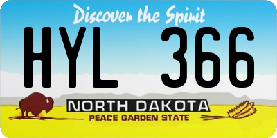 ND license plate HYL366