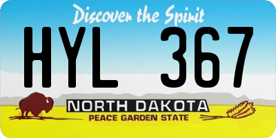 ND license plate HYL367