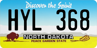 ND license plate HYL368