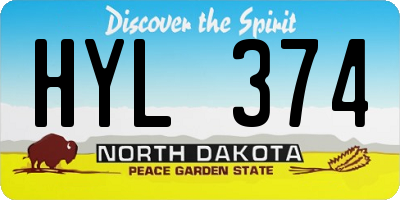 ND license plate HYL374