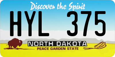ND license plate HYL375