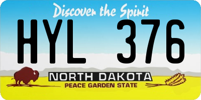 ND license plate HYL376