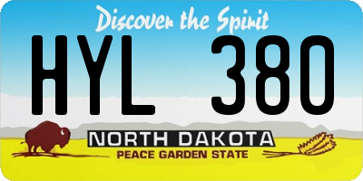 ND license plate HYL380