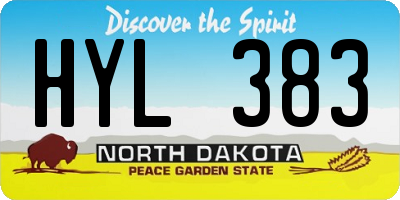 ND license plate HYL383