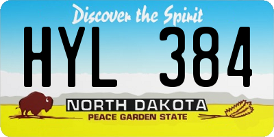 ND license plate HYL384