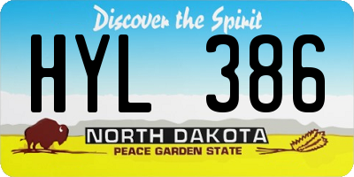 ND license plate HYL386