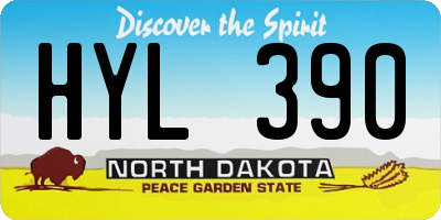 ND license plate HYL390
