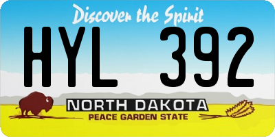ND license plate HYL392