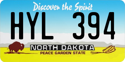 ND license plate HYL394