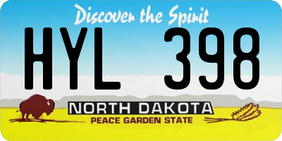 ND license plate HYL398