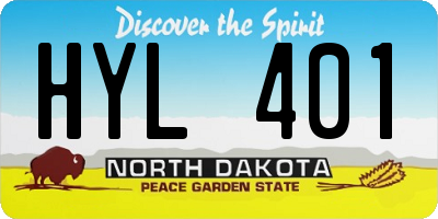 ND license plate HYL401