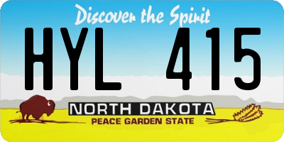 ND license plate HYL415
