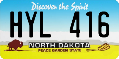 ND license plate HYL416