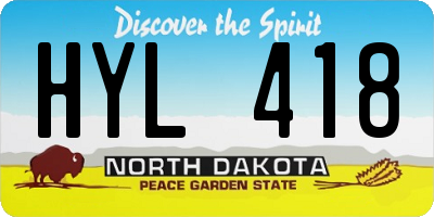 ND license plate HYL418