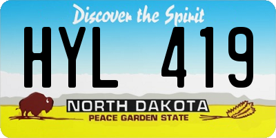 ND license plate HYL419