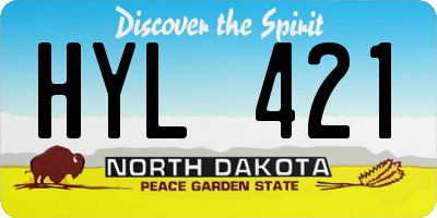 ND license plate HYL421