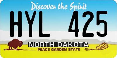 ND license plate HYL425